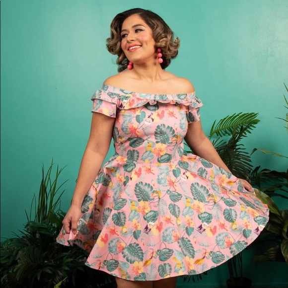 Loungefly Dresses & Skirts - NWT Stitch Shop by Loungefly Up Tropical all over print Lizzy dress
